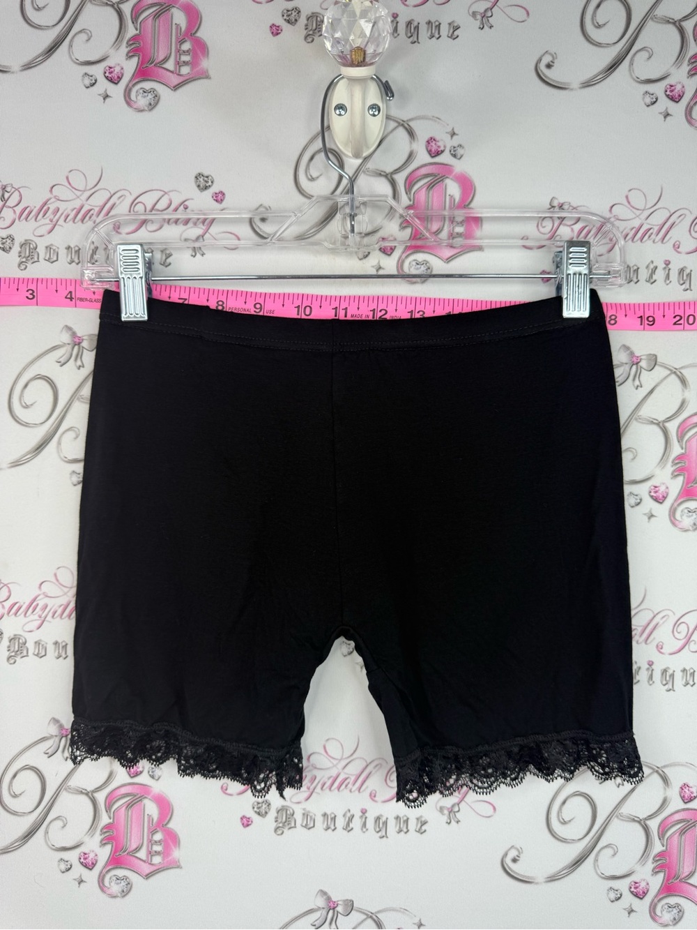 Shorts lace trim Lacie floral pin up girl Black Lace Trim Women's Bike Shorts